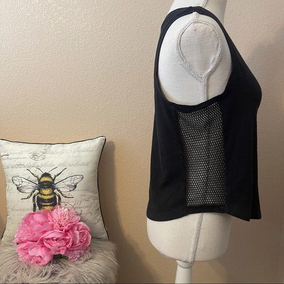 Pink Victoria’s Secret black mesh tank top medium - Picture 5 of 6